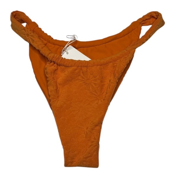 Juillet Josie Bikini Bottom Poppy Terry Orange Small Vacation Resort Floral - Picture 1 of 6